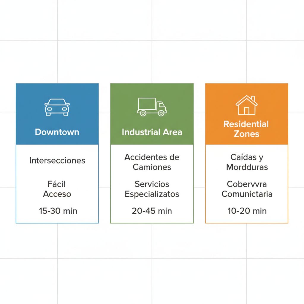 InfografiÌa comparando distritos clave de Culver City para servicios de abogados de accidentes